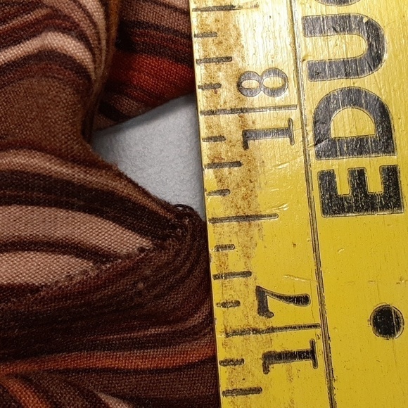 No Comment Bohemian 70's Vibe Cropped Wrap Around Waist Tie Long Sleeve Rust Top - Picture 4 of 8